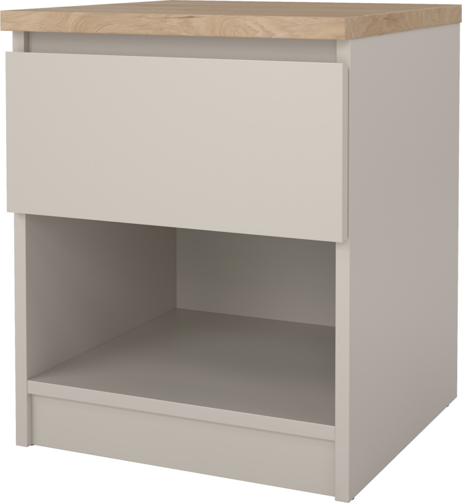 Sengebord Vesterholm Naia - natbord i Kashmir med Jackson Hickory top, H49,5ÃB40,4ÃD40 cm, FSC-certificeret, danskproduceret